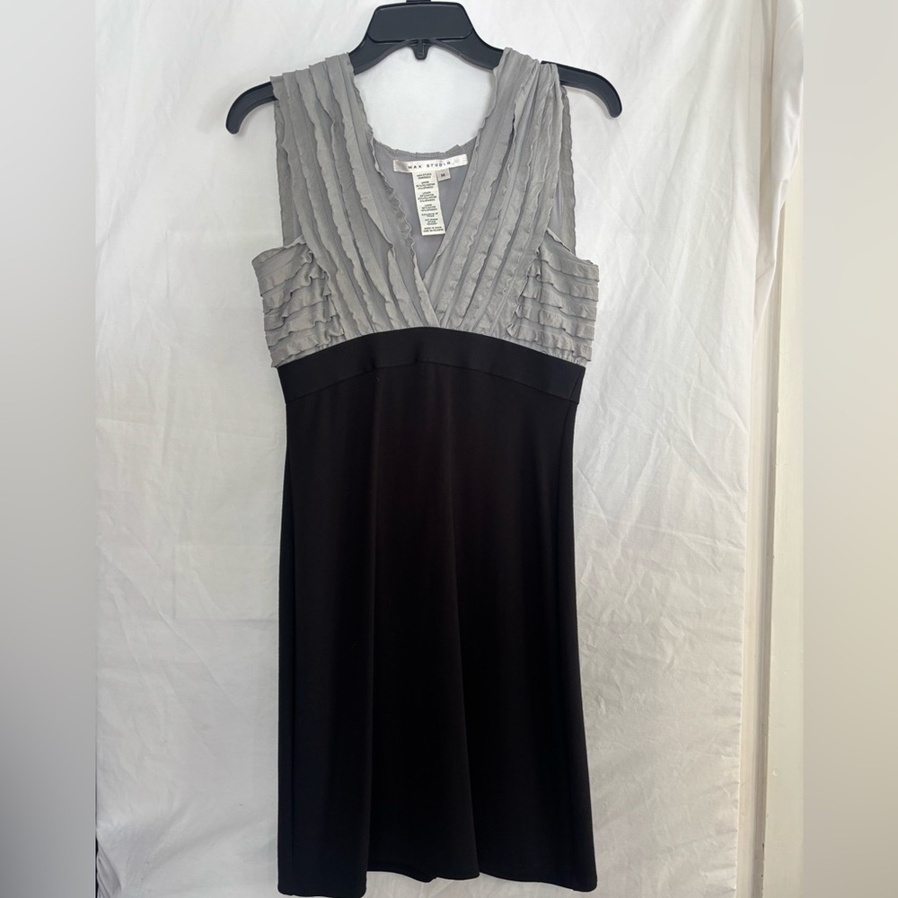 Max Studio Gray and Black Midi Dress